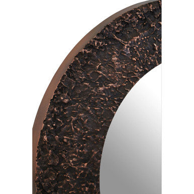 Akola Copper Finish Round Wall Mirror