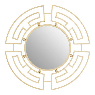 Jalal Gold Finish Round Wall Mirror