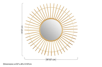 Beauly Round Gold Wall Mirror