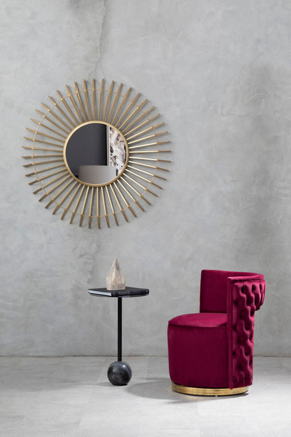 Beauly Round Gold Wall Mirror