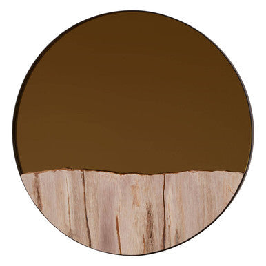 Petrified Wood Tile Large Round Mirror | Relic