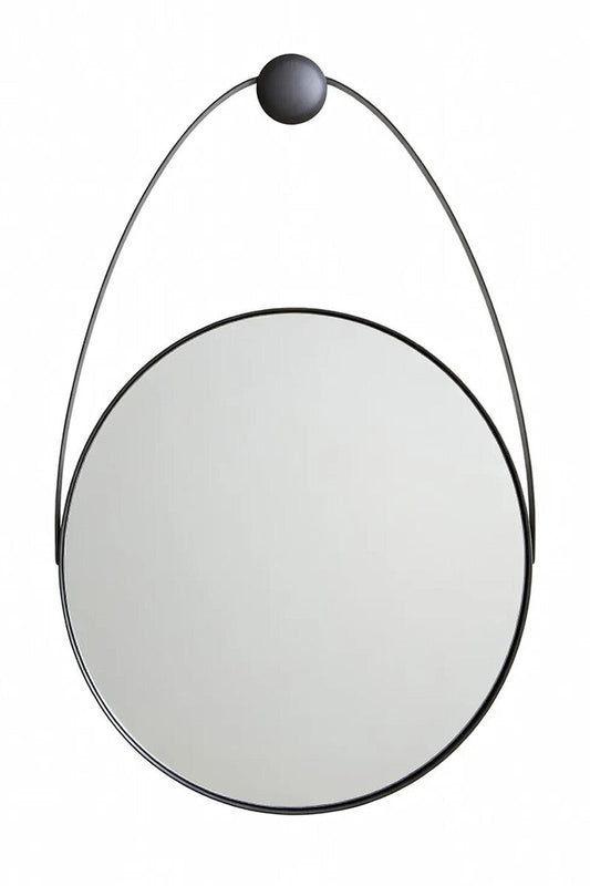 Trento Black Frame Hanging Loop Wall Mirror