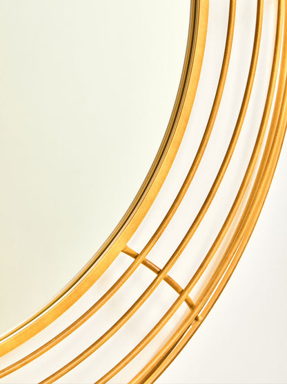 Trento Antique Gold Round Wall Mirror