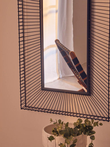 Trento Wall Mirror with Black Metal Frame