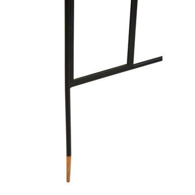 Nirav Black Floor Mirror with Coat Rack