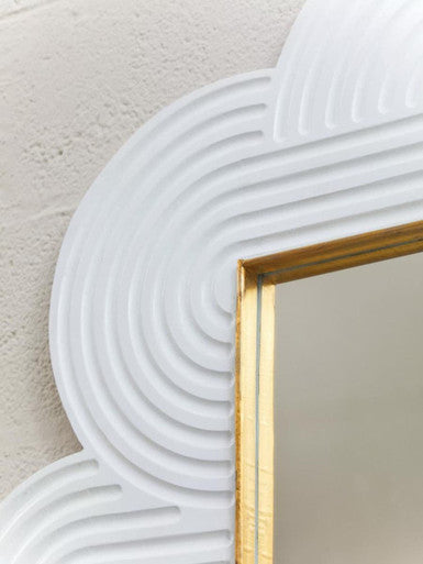 Saras White Finish Mango Wood Wall Mirror