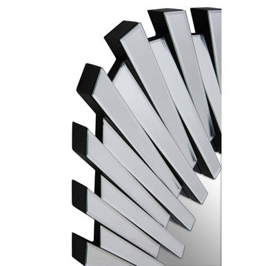 Jade Silver Rectangular Sunburst Wall Mirror