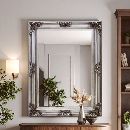 Lora Silver Wooden Frame Wall Mirror