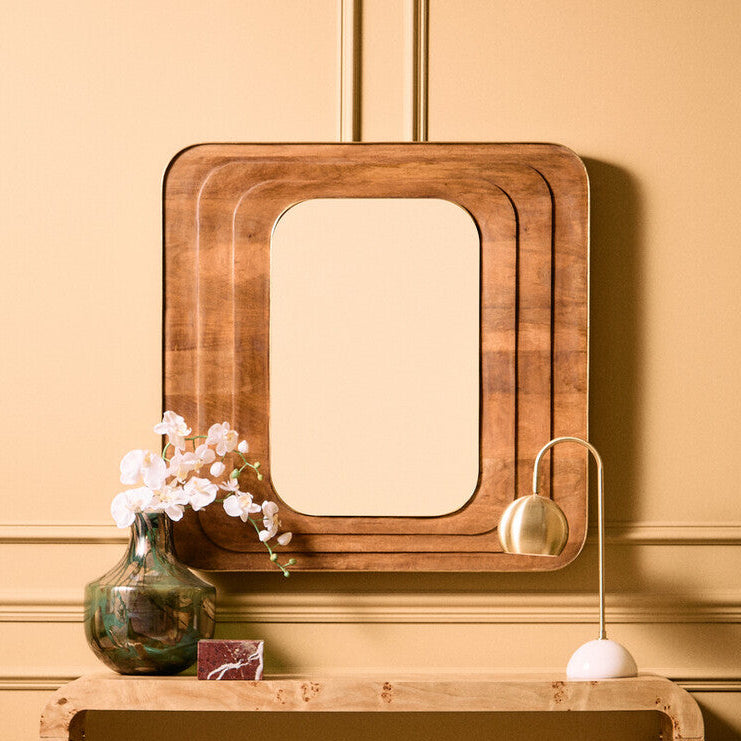Sangar Mango Wood Carved Wall Mirror