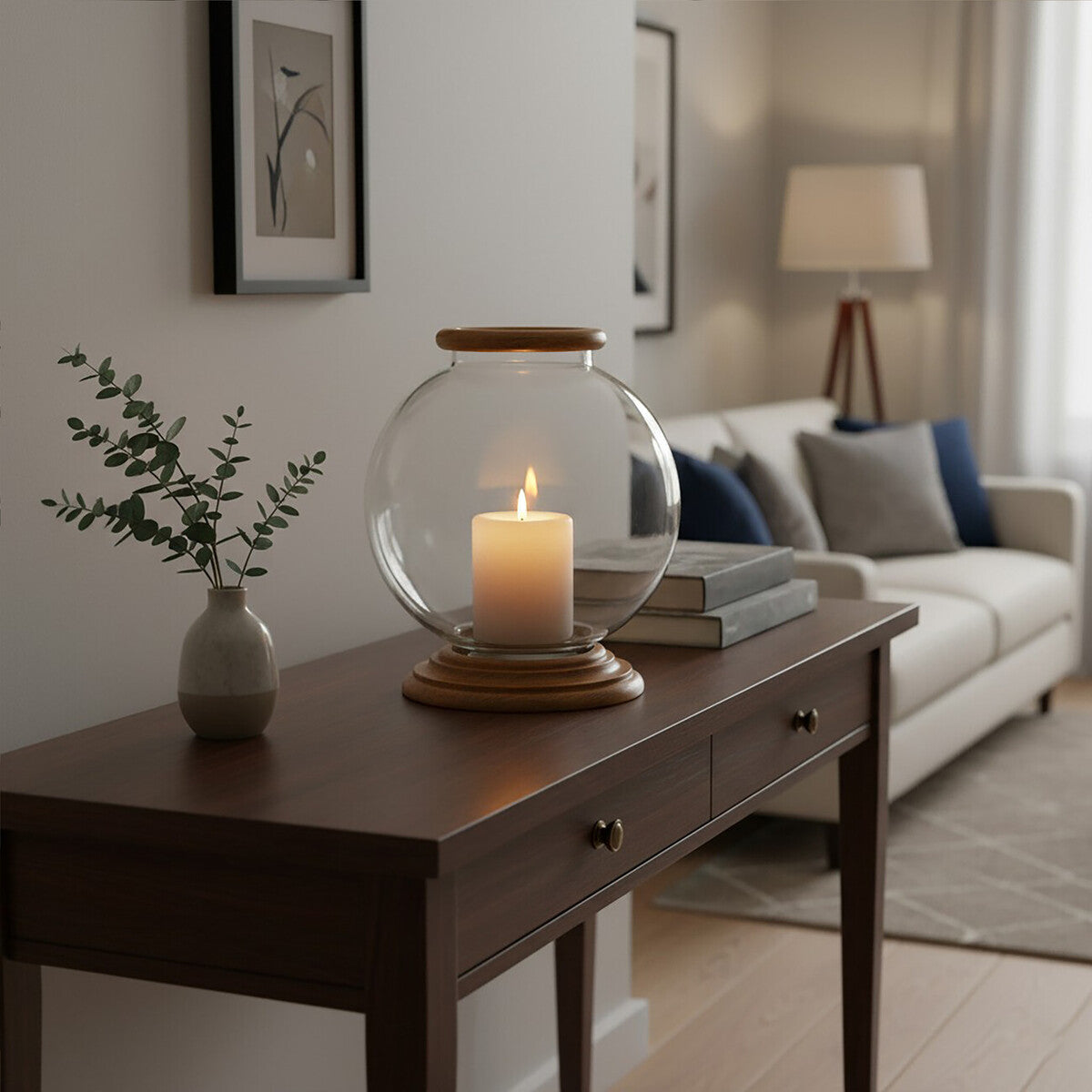 Hampstead Hurricane Large Glass Candle Holder