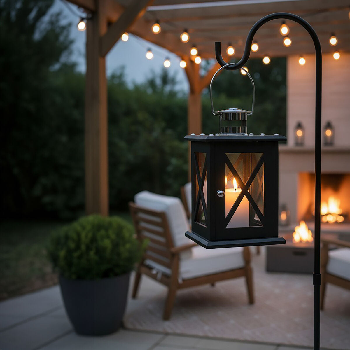 Small Black Criss Cross Lantern | Hampstead