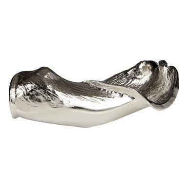 Hampstead Textured Nickel Finish Large Leaf Dish
