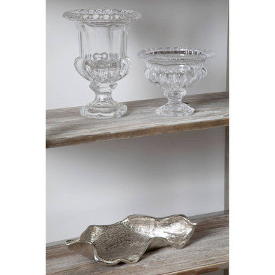 Hampstead Textured Nickel Finish Large Leaf Dish