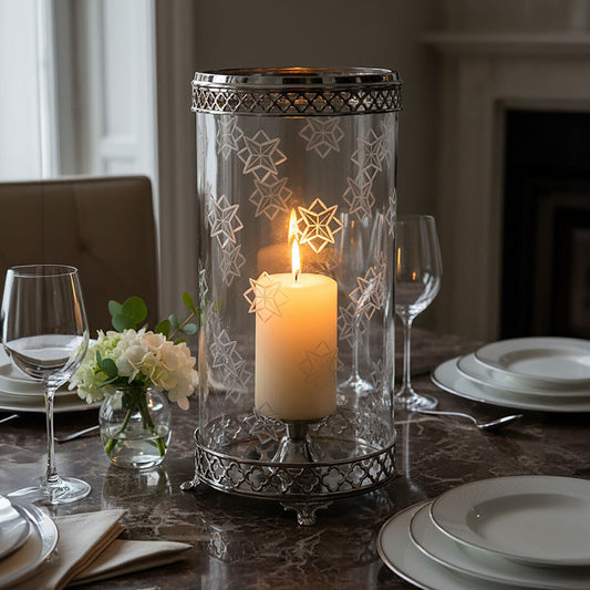 Hurricane Candle Holder with Nickel Finish | Fizzah