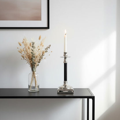 Nickel and Black Finish Candle Holder | Riya
