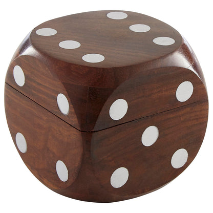 Sheesham Wood Dice Box with 5 Dice | Churchill Games