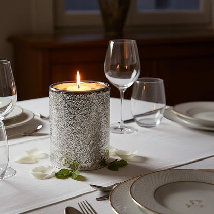 Silver Hammered Effect Small Candle Holder | Safia