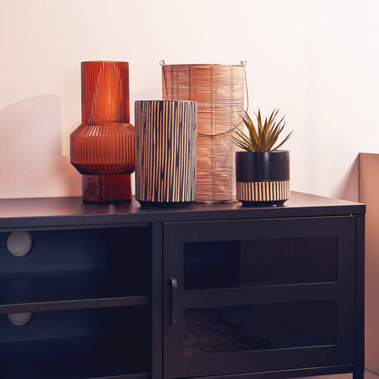 Kiso Large Black and Cream Finish Vase