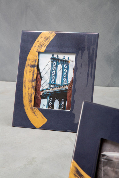 Alma Blue And Gold Large Photo Frame