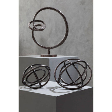 Nexus Round Rough Bronze Sculpture