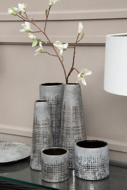 Embra Small Grey Ceramic Planter