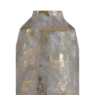 Orvena Medium Grey and Gold Ceramic Vase