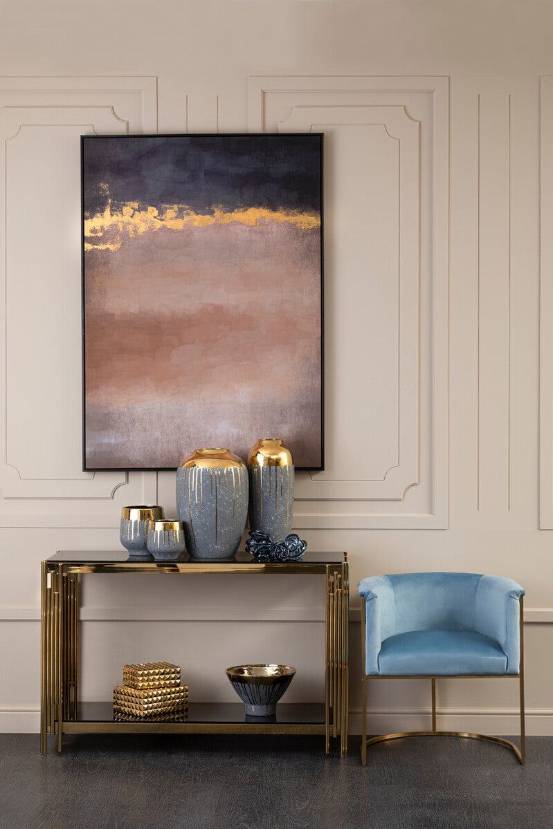 Cyrus Grey and Gold Large Vase