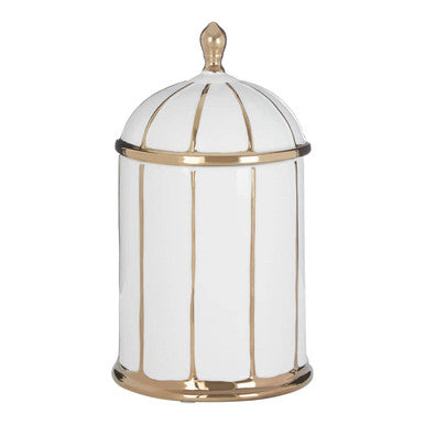 Coletta Medium White and Gold Ceramic Jar