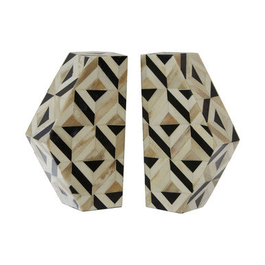 Harlo Ivory and Black Set of 2 Bookends
