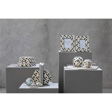 Harlo Ivory and Black Set of 2 Bookends