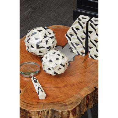 Harlo Ivory and Black Set of 2 Bookends