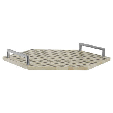 Harlo Ivory and Black Hexagon Tray