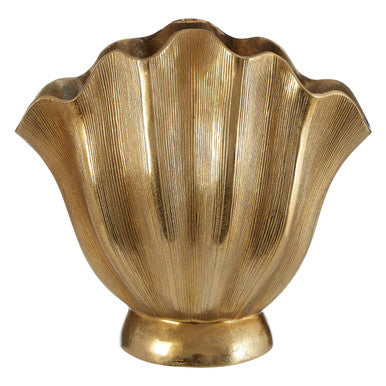 Estrella Large Gold Finish Fluted Vase