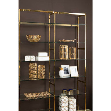 Delphi Large Gold Hurricane Candle Holder