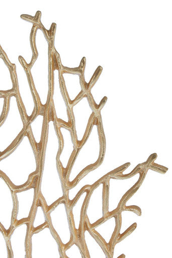 Prato Small Gold Finish Coral Sculpture