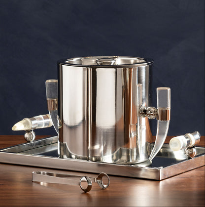 Stainless Steel Ice Bucket with Acrylic Horn Handle | Herne