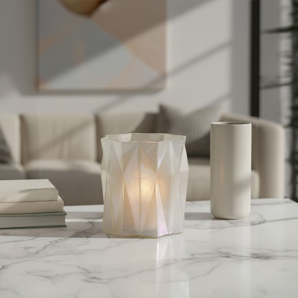Small Iridescent Glass Candle Holder | Rambia