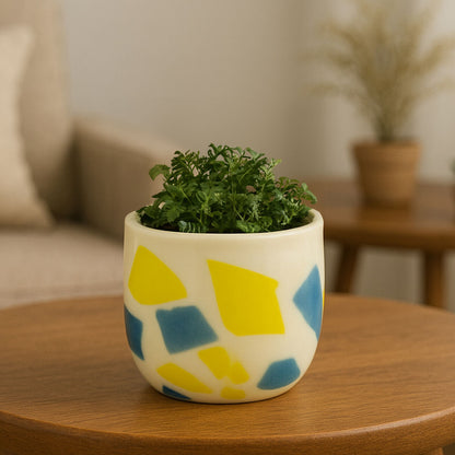 Carra Abstract Design Glass Planter
