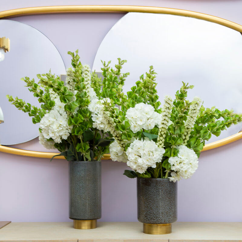 Cleo Large Grey And Gold Vase