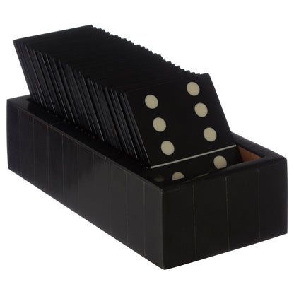 Churchill Games Black Domino Set With Black Dominoes