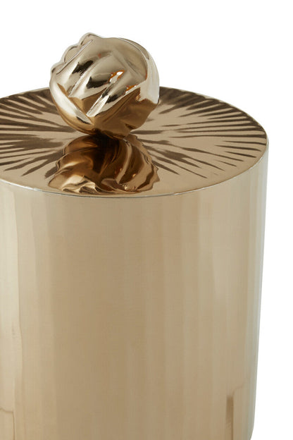Amreli Vertical Textured Metallic Gold Finish Small Trinket Box