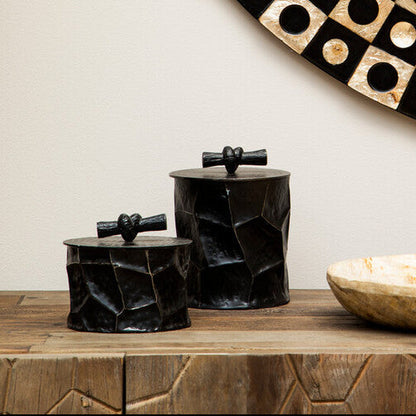 Akola Large Black and Gold Trinket Box