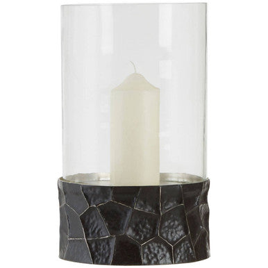 Black and Gold Large Hurricane Candle Holder | Akola