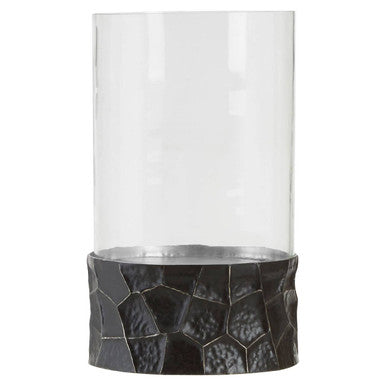 Black and Gold Large Hurricane Candle Holder | Akola