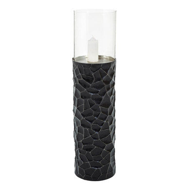 Akola Black and Gold Large Floor Standing Hurricane Candle Holder