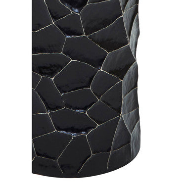 Akola Black and Gold Large Floor Standing Hurricane Candle Holder