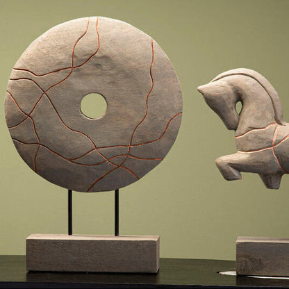Vena Round Wooden Sculpture