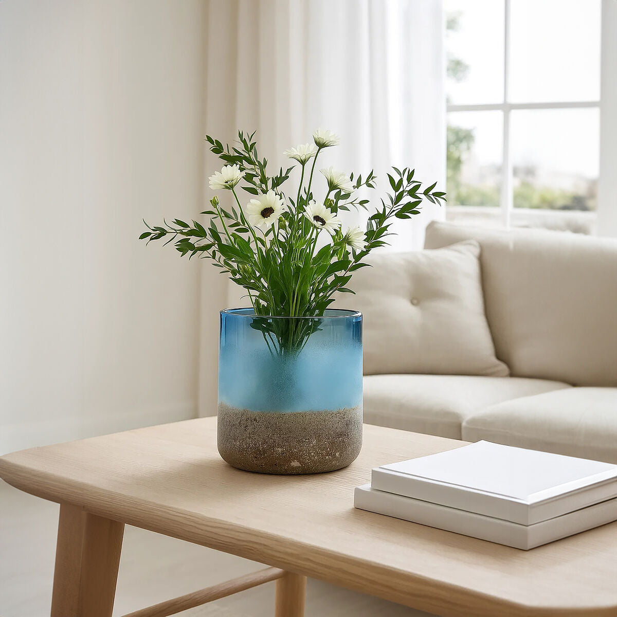 Chiara Small Blue Sand Effect Vase