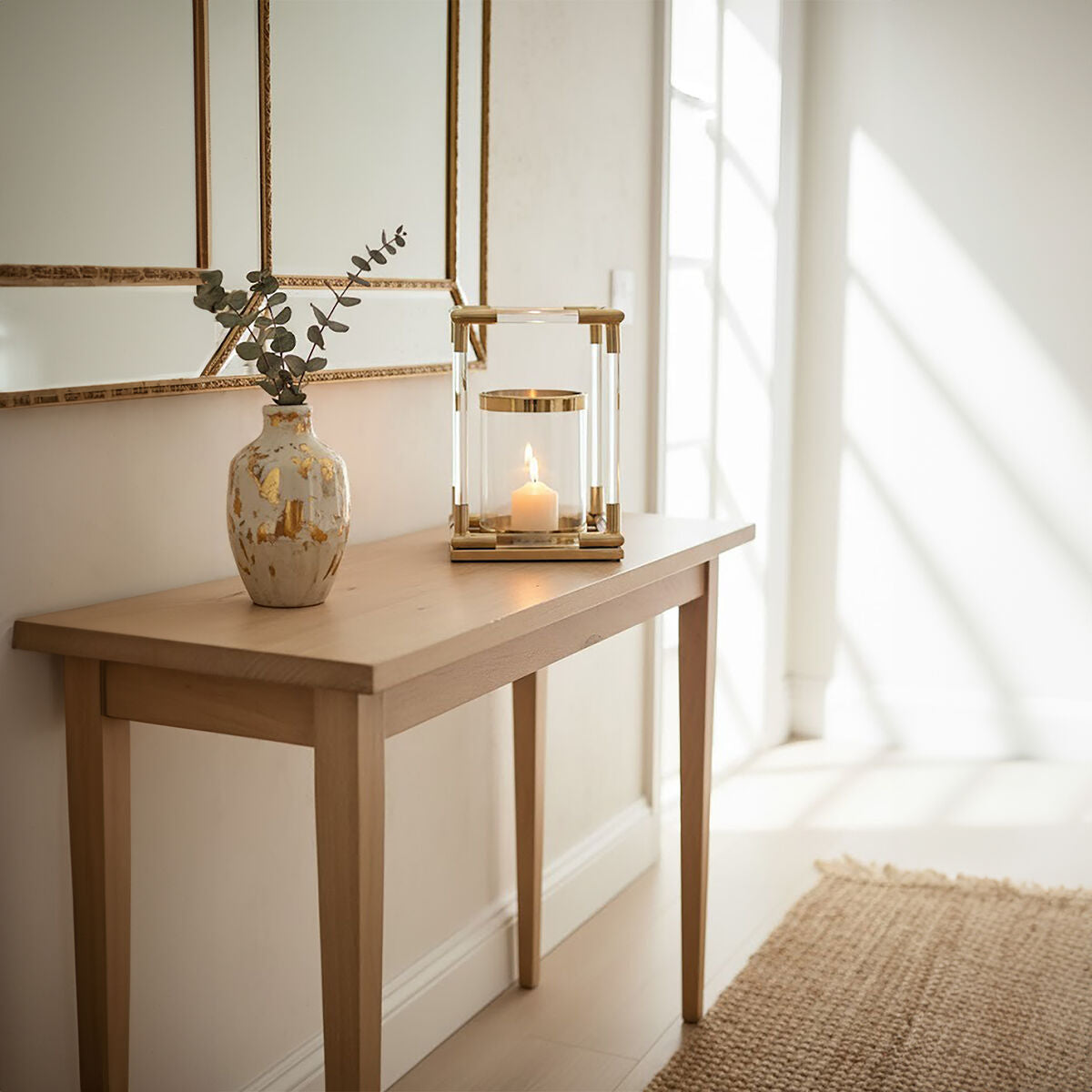 Lucita Small Candle Holder in Gold Finish and Acrylic