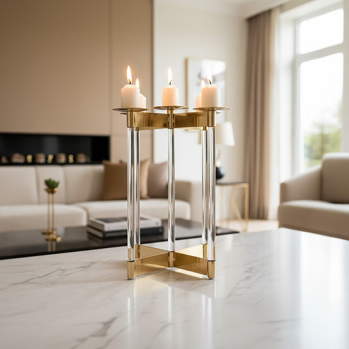 Gold Finish Candelabra | Lucita